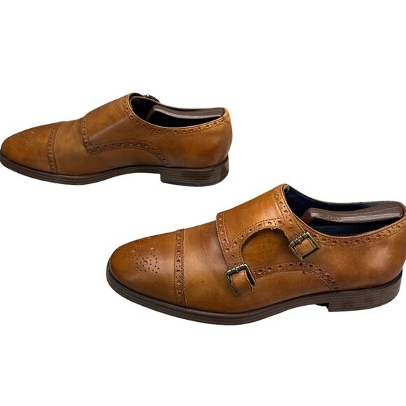 Cole Haan Jefferson Grand British Tan Leather Monk Strap Dress Shoe Men 7.5 - Picture 4 of 9